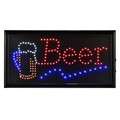 Alpine Industries 19" x 10" LED Rectangular Beer Sign with Two Display Modes, PK2 ALP497-14-2pk